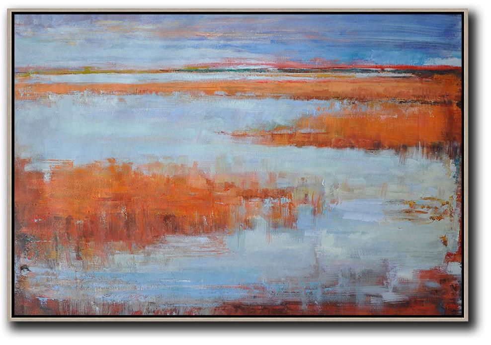 Horizontal Abstract Landscape Painting #LX15C - Click Image to Close